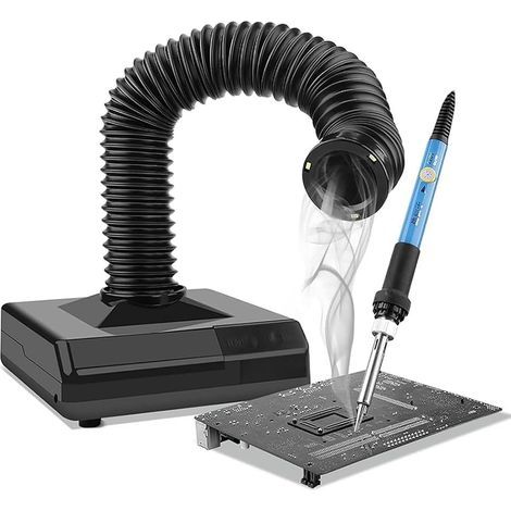 Extracteur de fumée de soudure, machine d'aspiration de poussière de meulage avec lumière LED, élimine la fumée de soudage et la poussière de meulage, pour atelier de réparation électronique, station (1/5)