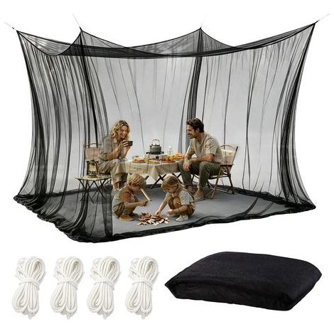 Moustiquaire Extérieur 3x3m, Grande Tonnelle Moustiquaire pour Pergola et Terrasse, Tente Moustiquaire Extérieur Maille Fine pour Jardin et Camping (Black) (1/5)