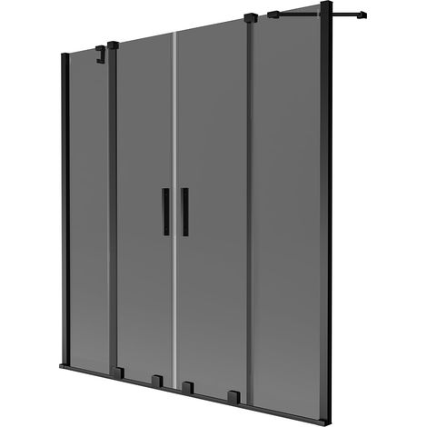 Mexen Velar Duo mampara de bañera corredera de 2 hojas 160 x 150 cm, grafito, negro - 896-160-000-42-70 (1/2)