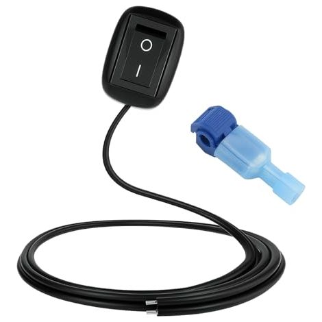 Interrupteur de voiture 12 V DC SPST - Avec câble - Autocollant - Universel - Pour barre lumineuse LED, phare antibrouillard, camping-car, bateau, camping, industrie (1/5)