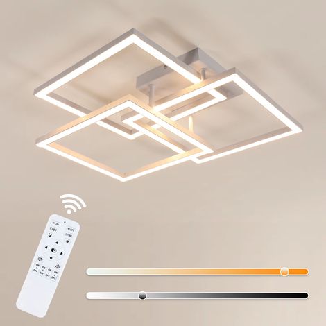 Plafonnier LED – 40W – Télécommande + App – Carré blanc – 3000K-6500K – Salon/chambre