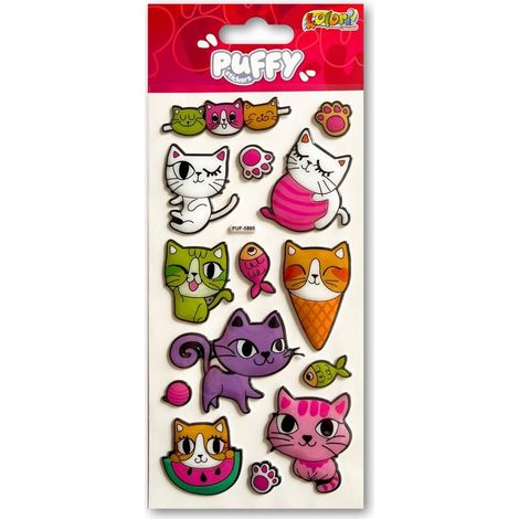 Pegatinas de gatitos esponjosos