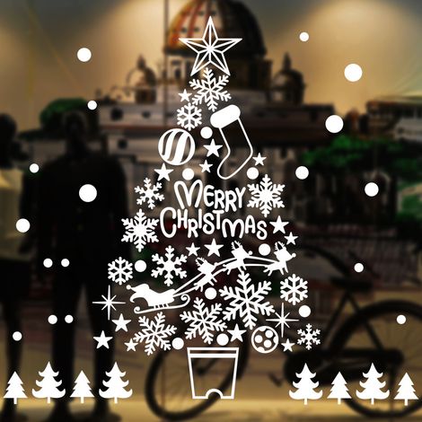 4 Christmas window stickers, decorative Christmas window stickers, removable and reusable PVC window stickers for Christmas home decoration (sent randomly) (1/4)