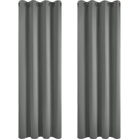 2 Pièces Rideau Occultant, Œillets, Isolation Thermique, Anti-Bruit, Polyester, Pour Chambre Et Salon (1/5)