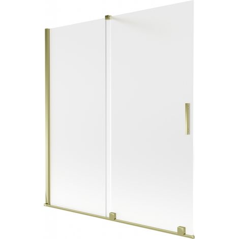 Mexen Velar, 2-flügelige, verschiebbare Badewannenwand 150 x 150 cm, Matt, Gold - 896-150-000-31-50 (1/2)