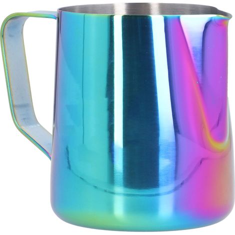 Mousseur à lait en acier inoxydable 304 avec graduation interne, entonnoir conique coloré pour usage domestique, 350 ml (avec étiquette) (1/5)