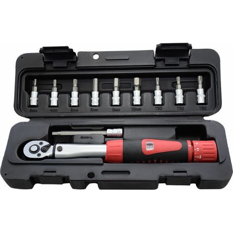 Set di 11 chiavi dinamometriche meccaniche preimpostate per biciclette (CSC-24S Rosso) (1/4)