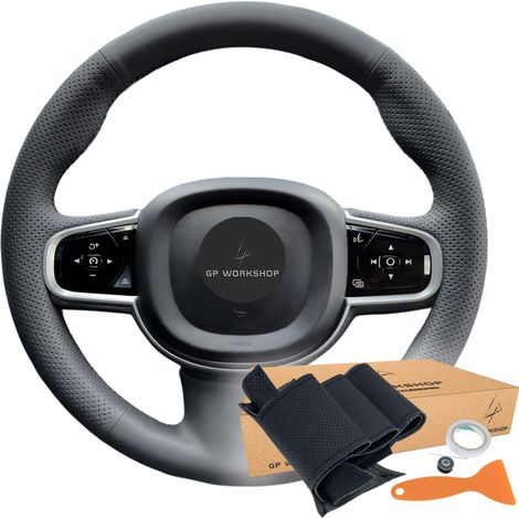 Patrón de embellecedor de la funda del volante PARA Volvo XC60 V60 XC90 S60 S90 V90 (1/5)