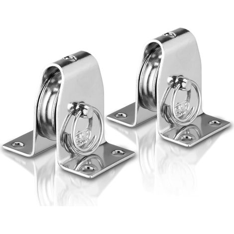 Sprenger Umlenkrolle Set I Stehblock aus Edelstahl, für max. 6 mm Drahtseil I Seilrolle zum Anschrauben mit Befestigungslöcher, Umlenkblock stehend, 250 kg belastbar 2St (1/4)