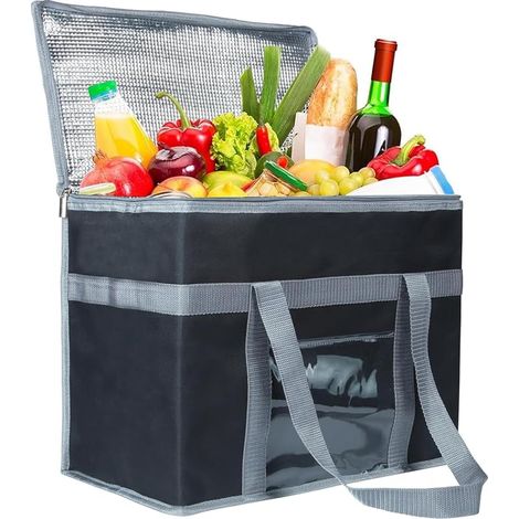Grand Sac Isotherme Pliable - Particulièrement Robuste, Idéal pour Courses
