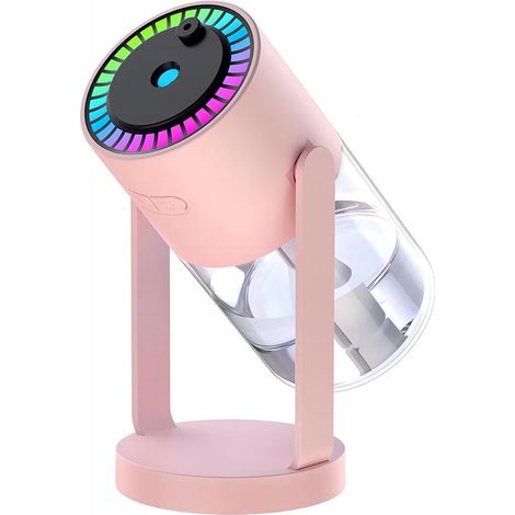 Umidificatore alimentato tramite USB, con funzione timer di proiezione del cielo stellato per 6-8 ore, spegnimento automatico e illuminazione colorata, ideale per camera da letto, auto e ufficio (rosa (1/5)