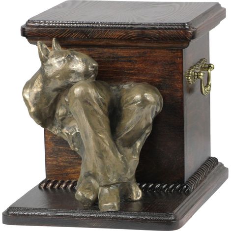 Bull Terrier, Bull Terrier I - une urne funéraire pour chien avec une statuette, une urne élégante pour un chien, une urne unique avec un buste de chien par Art-Dog (1/5)