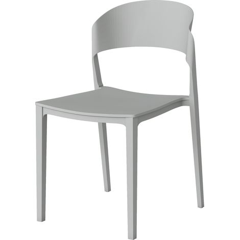Outsunny Set 4 Sedie da Giardino Impilabili e Resistenti, 4 Pezzi, Grigio Chiaro