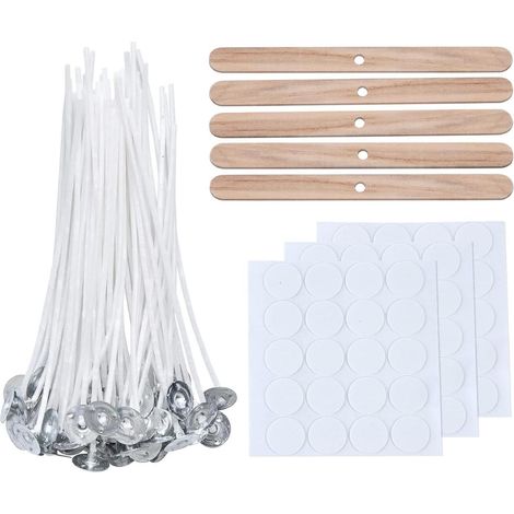 300 mèches de bougie avec supports (10 cm, 15 cm, 20 cm) (1/5)