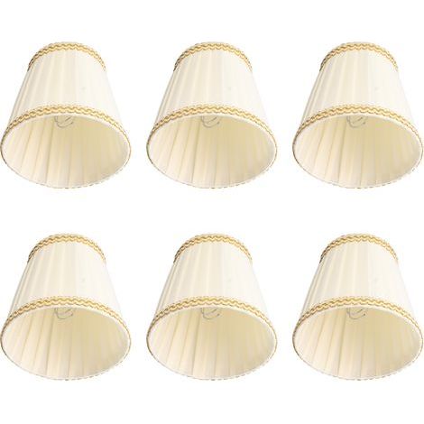 Abats-Jour de Lampe en Tissu,Petits Abats-Jour de Lampe, Clips Monture de Bougie pour Lustre en Cristal, abat-jours E14 pour table de chevet, Bougeoir Lampe de Chevet,6PCS Abat-jour (1/5)