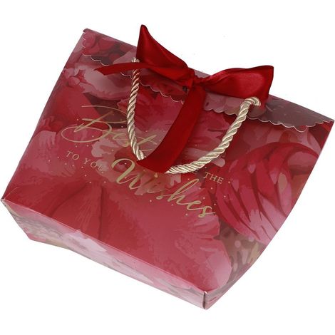 30 kleine, tragbare Bonbonboxen zur Geschenkdekoration, für Partys und als Gastgeschenke für Hochzeiten (Retro-Rot (weinrotes Band)) (1/5)
