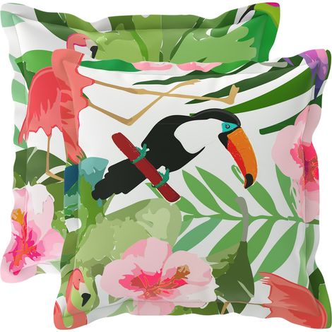 vidaXL Funda de almohada 2 uds. HOUTEN Multicolor 50 x 50 cm Poliéster (1/2)