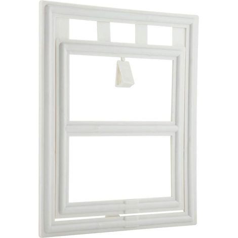23.7x1.2x28.7cm Chatière pour chats et chiens,compatible avec les portes et fenêtres moustiquaires,pour petits chiens et chatons (Blanc) (1/5)