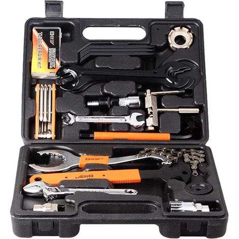 Coffre à outils vélo, modèle illustré, kit de rangement pratique pour bicyclette, accessoire de maintenance, étui robuste, comme sur la photo. (1/2)