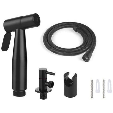 Forehill – Pulvérisateur de bidet à main en acier inoxydable 304 – Tuyau élastique 1,5m – Valve céramique de précision – Installation sans perçage (1/4)