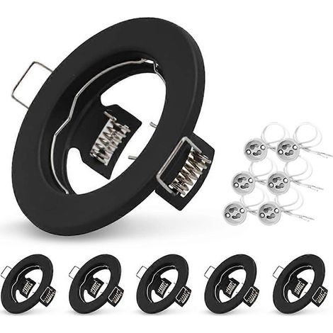 6er-Pack LED-Einbauleuchten für die Decke, schwarz