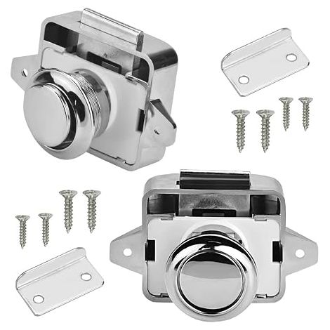 Serrure à bouton 15-18 mm poignée de meuble de serrurier de meubles 2 pièces serrure à bouton de verrouillage serrure de meuble de camping-car loquet en métal tiroir serrure de meuble loquet de meuble (1/5)