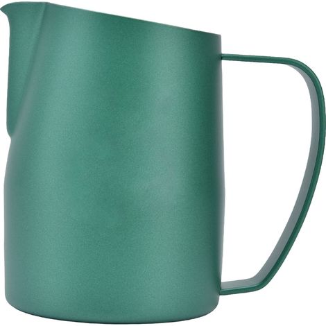 Pichet à lait épaissi 450ml bec pointé revêtement PTFE pour mousseur café machine expresso vert