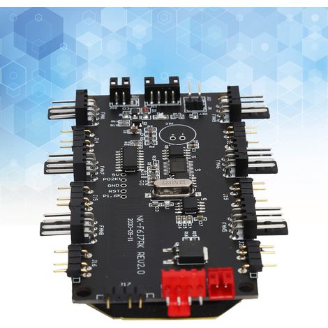 Carte PCB Alimentation Hub Ventilateur 4/3 Broches avec Télécommande Sans Fil pour LED ARGB