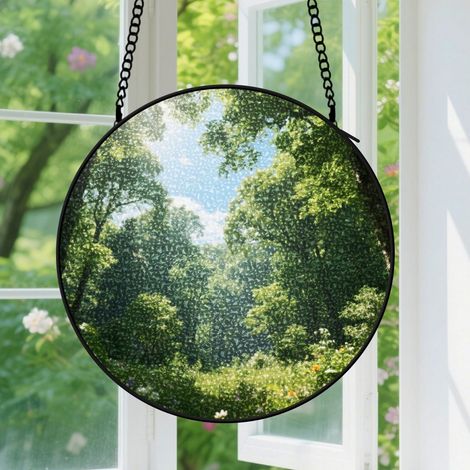 20cm Suspension en vitrail, attrape-soleil coloré unique, décoration fenêtre porte, cadeau Anniversaire pour femme, homme, professeur, camarade (1/5)