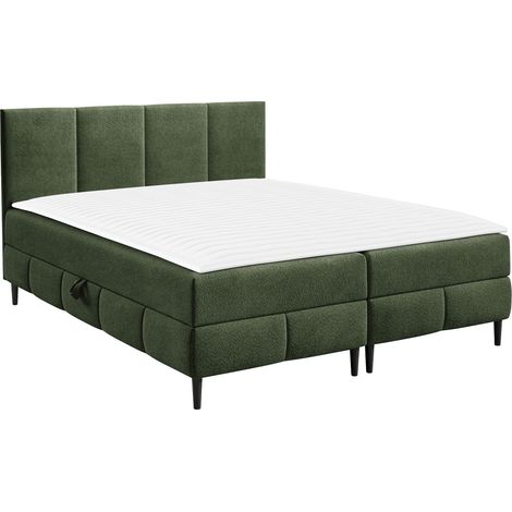Lit boxspring Rivus I, Coral 20, Double, Continental, 140x200, Tissu, Disponible, 142x206x88cm (1/5)