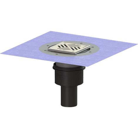 -Boden-/Deckenablauf Ecoguss DN 70, senkr., Variofix, Schlitzrost (1/2)