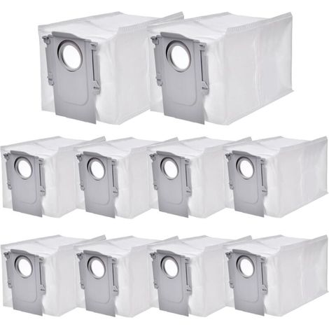 Sacs pour aspirateur Roborock, lot de 10, compatibles avec l'aspirateur Roborock Q Revo. Accessoires inclus : sacs pour aspirateur robot, sacs à poussière, sacs de rechange grande capacité et sacs fil (1/4)