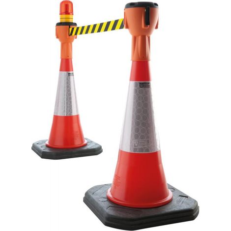 Set di coni stradali diag cintura arancione rosso / bianco. a righe 9m