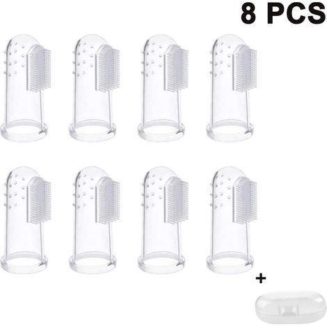 Brosse à dents transparente blanc laiteux pour chiens et chats, lot de 8 brosses à dents professionnelles pour chiens et chats, pour une hygiène dentaire optimale de vos animaux de compagnie. (1/4)