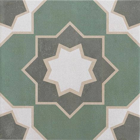 Carrelage sol effet carreaux de ciment Sligo olive 33x33 cm - Réflex boutique