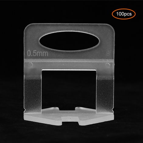 100 Nivellierclips für Wand- und Bodenfliesen, 0,5 mm dick, zum horizontalen Ausrichten von Fliesen (1/5)