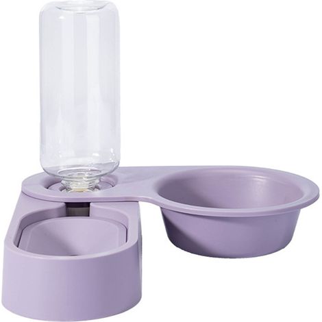 Distributeur automatique d'eau pour chats, gamelles réglables avec support surélevé (violet)