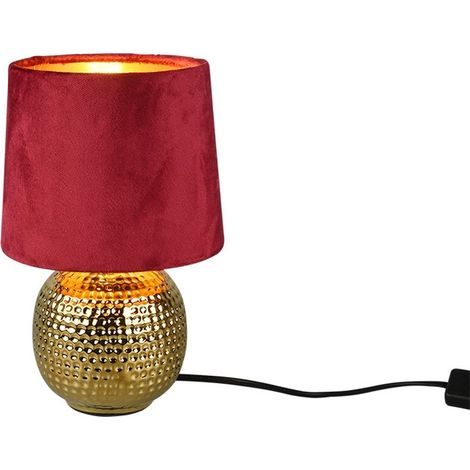 Lampada da tavolo Sophia RL oro/rosso E14 velluto ceramica (1/3)