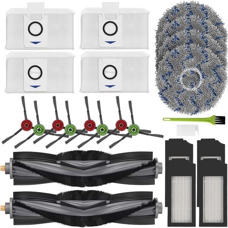 Accessoires pour ECOVACS DEEBOT X1 Omni, 2 Brosse Principale, 4 Filtres, 4 Sacs, 4 Serpillere et 4 Brosse Latérale de Rechange pour Ecovacs Deebot X1e Omni (1/5)
