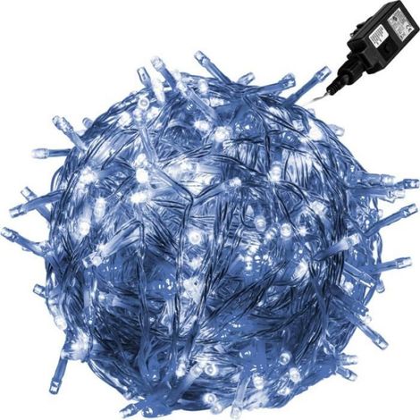 Guirlande lumineuse LED - 10m - 100 LEDs - blanc froid - câble transparent (1/4)