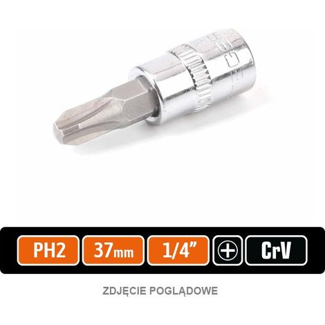 Llave de tubo de 1/4" con punta PH de 37 mm/PH2/teger (1/2)