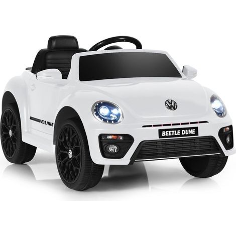 Coche infantil vw escarabajo con musica y 2 modos de iluminacion incluido mando a distancia 24g blanco (1/5)