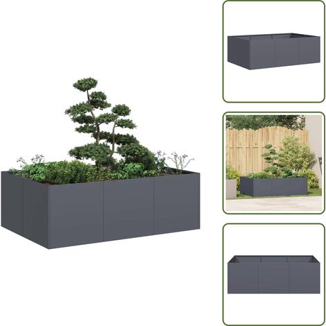 vidaXL Jardinière anthracite 120x80x40 cm acier (1/5)