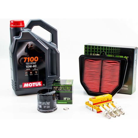 Kit Révision Filtres Bougies pour YAMAHA FAZER FZ8 S de 2011 à 2015 - MOTUL 7100 10W40 4L