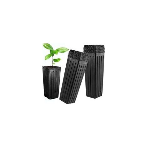Lot de 50 grands pots d'arbre profonds en plastique avec trous de drainage pour intérieur et extérieur - 24,9 x 12 cm (H x l) (1/5)