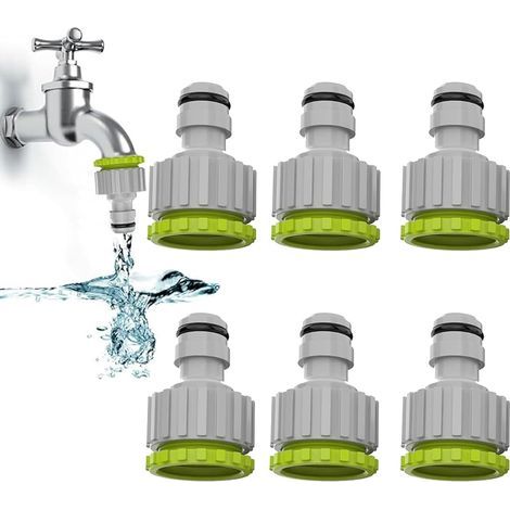2-in-1-Wasserhahnverbinder, 1/2-Zoll- und 3/4-Zoll-Gartenhahnverbinder für die Gartenbewässerung, 6er-Packung (1/5)