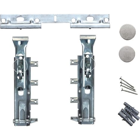 Evotrade – Crochets réglables invisibles pour meubles suspendus – Fixation murale en acier – Réglages 3D – Compatible avec métal et bois dur (1/2)