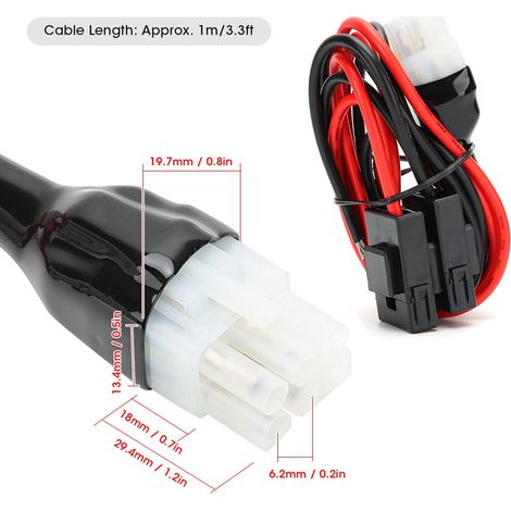 1 m langes Stromkabel für Yaesu FT-857D und FT-897D kompatible Mobilfunkgeräte (1/5)