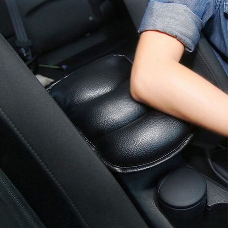 Coussin d'accoudoir pour console centrale, housse en cuir PU matelassée, tapis de protection auto, accessoire voiture noir, 1 pièce (1/5)