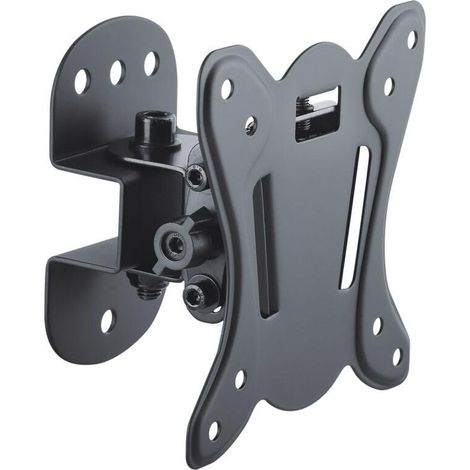 Support Mural pour TV avec 33-69cm (13-27"), VESA: 100x100, basculable: 3°/-12°, pivotement: +/-25°, Distance du Mur: 75mm, Charger Max: 25kg, Noir (1/3)